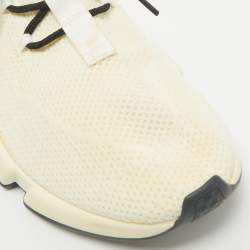 Pre Owned Balenciaga Cream Knit Fabric Speed Sock Lace Up Sneakers Size 39