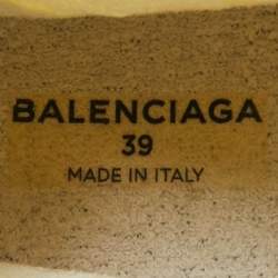 Pre Owned Balenciaga Cream Knit Fabric Speed Sock Lace Up Sneakers Size 39