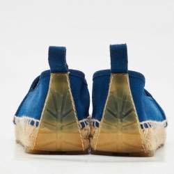 Pre Owned Balenciaga Blue Suede Espadrille Flats Size 40