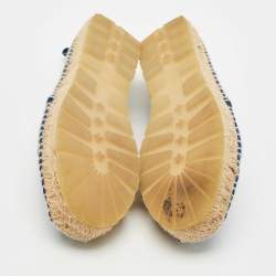 Pre Owned Balenciaga Blue Suede Espadrille Flats Size 40