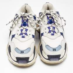 Balenciaga Multicolor Faux Leather and Mesh Triple S Lace Up Sneakers Size 39