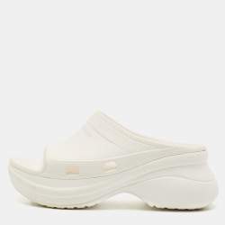 Balenciaga x Crocs White Rubber Pool Slides Size 38