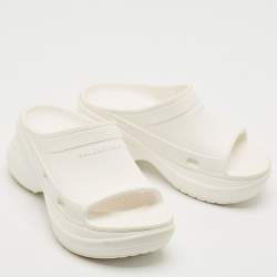 Balenciaga x Crocs White Rubber Pool Slides Size 38