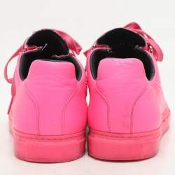 Balenciaga Pink Leather Arena Low Top Sneakers Size 38