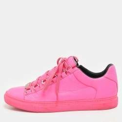 Balenciaga Pink Leather Arena Low Top Sneakers Size 38