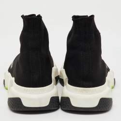 Balenciaga Black Knit Fabric Speed Trainer Slip On Sneakers Size 38