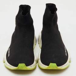 Balenciaga Black Knit Fabric Speed Trainer Slip On Sneakers Size 38