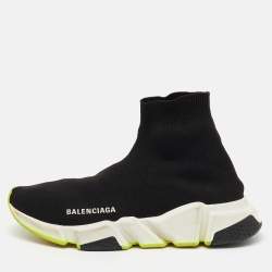 Balenciaga Black Knit Fabric Speed Trainer Slip On Sneakers Size 38