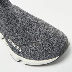Balenciaga Grey Knit Fabric Speed Trainer Slip On Sneakers Size 40