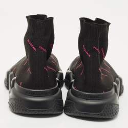 Balenciaga Black Knit Fabric Speed Trainer Sneakers Size 38