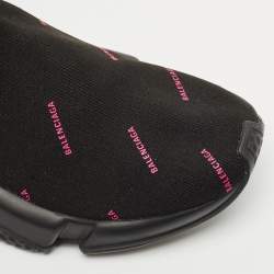 Balenciaga Black Knit Fabric Speed Trainer Sneakers Size 38