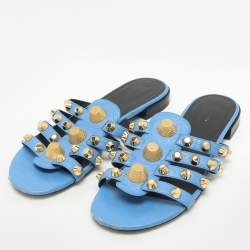 Balenciaga Blue Leather Arena Flats Size 39