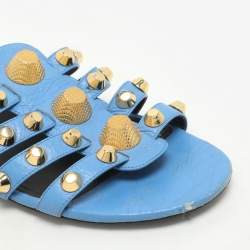 Balenciaga Blue Leather Arena Flats Size 39