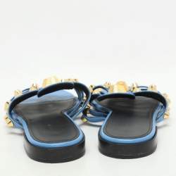 Balenciaga Blue Leather Arena Flats Size 39
