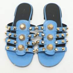 Balenciaga Blue Leather Arena Flats Size 39
