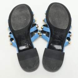 Balenciaga Blue Leather Arena Flats Size 39