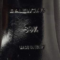Balenciaga Black Logo Satin Bow Knife Mules Size 39.5