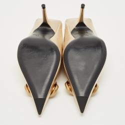 Balenciaga Gold Leather BB Knife Mules Size 35