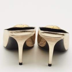 Balenciaga Gold Leather BB Knife Mules Size 35