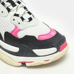 Balenciaga Multicolor Mesh and Nubuck Leather Triple S Sneakers Size 38