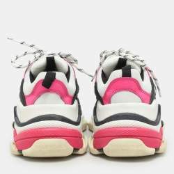 Balenciaga Multicolor Mesh and Nubuck Leather Triple S Sneakers Size 38