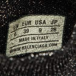 Balenciaga Shimmery Black Metallic Knit Fabric Speed Trainer Sneakers Size 39