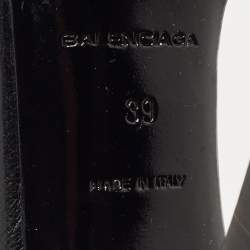 Pre Owned Balenciaga Black Leather Buckle Detail Ankle Strap Sandals Size 39