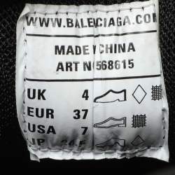 Pre Owned Balenciaga Black/Green Leather and Mesh Track 2 Sneakers Size 37