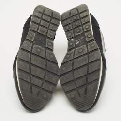Pre Owned Balenciaga Black Leather and Mesh Race Runner Sneakers Size 38
