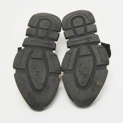 Pre Owned Balenciaga Black Knit Fabric Speed Trainer Slip On Sneakers Size 36