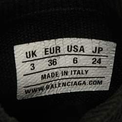 Pre Owned Balenciaga Black Knit Fabric Speed Trainer Slip On Sneakers Size 36