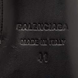 Pre Owned Balenciaga Black Coated Fabric BB Knife Pumps Size 41
