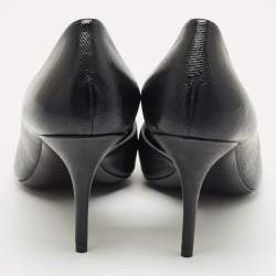 Pre Owned Balenciaga Black Coated Fabric BB Knife Pumps Size 41