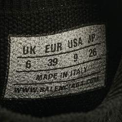 Pre Owned Balenciaga Black Knit Fabric Speed Trainer Slip On Sneakers Size 39