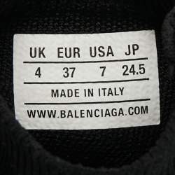 Pre Owned Balenciaga Black Knit Fabric Speed Trainer High-Top Sneakers Size 37