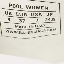 Pre Owned Balenciaga White Rubber BB Pool Slide Sandals Size 37