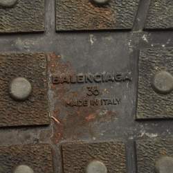 Pre Owned Balenciaga Purple/Black Leather and Fabric Race Runner Low Top Sneakers Size 36