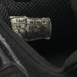 Pre Owned Balenciaga Black Leather and Mesh Triple S Sneakers Size 39