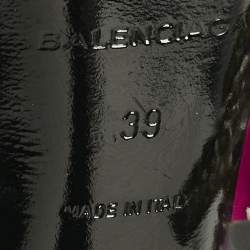 Pre Owned Balenciaga Pink Satin Sequins Embellished Slash Pumps Size 39