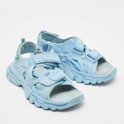 مملوكة مسبقًا صندل حزام خلفي بالنسياجا تراك مطاط جلد صناعي أزرق مقاس 39