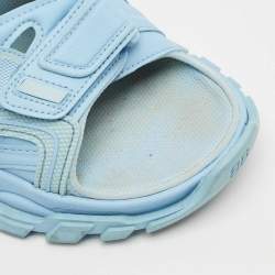 مملوكة مسبقًا صندل حزام خلفي بالنسياجا تراك مطاط جلد صناعي أزرق مقاس 39