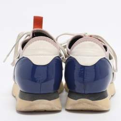 Pre Owned Balenciaga Multicolor Leather and Mesh Race Runner Sneakers Size 38