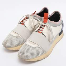 Pre Owned Balenciaga Multicolor Leather and Mesh Race Runner Sneakers Size 38