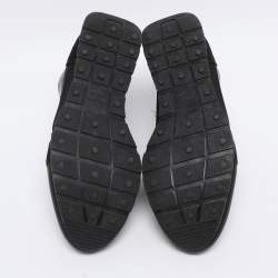 Pre Owned Balenciaga Black Leather and Mesh Race Runner Low Top Sneakers Size 37