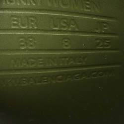 Pre Owned Balenciaga Dark Green Rubber Chunky Logo Pool Slides Size 38