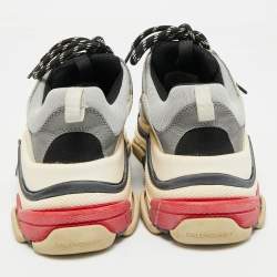 Pre Owned Balenciaga Multicolor Leather and Mesh Triple S Sneakers Size 40