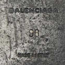 Pre Owned Balenciaga Brown/Transparent PVC and  Leather Slide Sandals Size 38