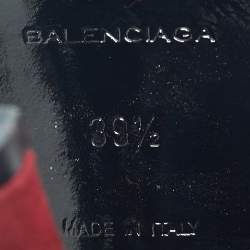 Pre Owned Balenciaga Red Suede and Python Open Toe Glove Slingback Sandals Size 39.5