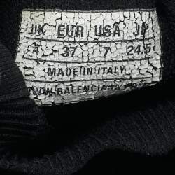 Pre Owned Balenciaga Black Knit Fabric Speed Trainer Slip On Sneakers Size 37