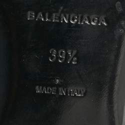 Pre Owned Balenciaga Black Leather Arena Thong Flats Size 39.5